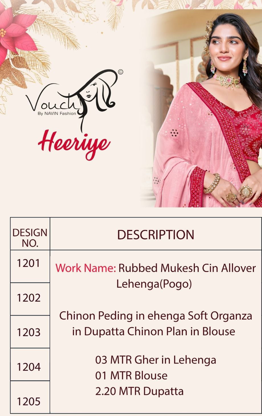 Heeriye By Vouch 1201 To 1205 Series Designer Lehenga Choli Wholesale Online